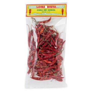 2 oz Loma Vista Whole Dried Chile de Arbol Peppers for Intense, Acidic Heat in Your Dishes.