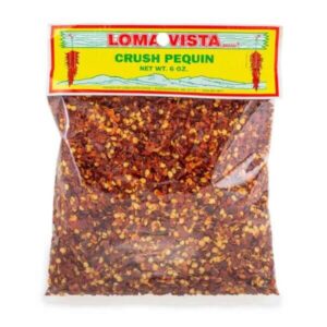 6 oz Loma Vista Crushed Pequin Pepper Flakes for Adding Potent Heat and Slight Fruity, Smoky Notes to Your Meals.