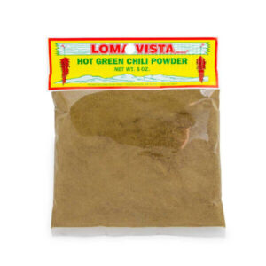 5 oz Hot Green Loma Vista Chile Powder for Traditional Southwestern Cooking.